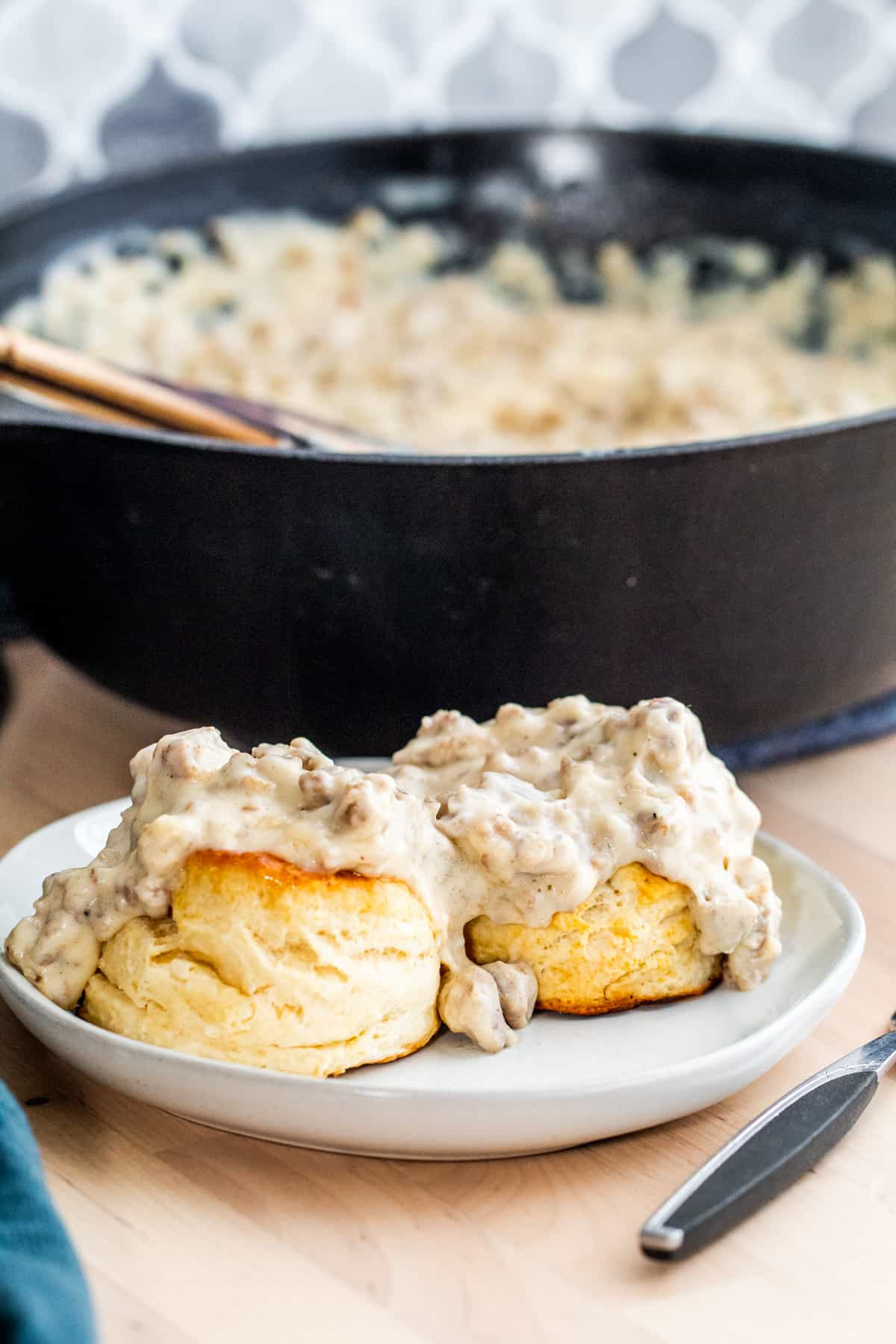 Vegan Sausage Gravy and Biscuits