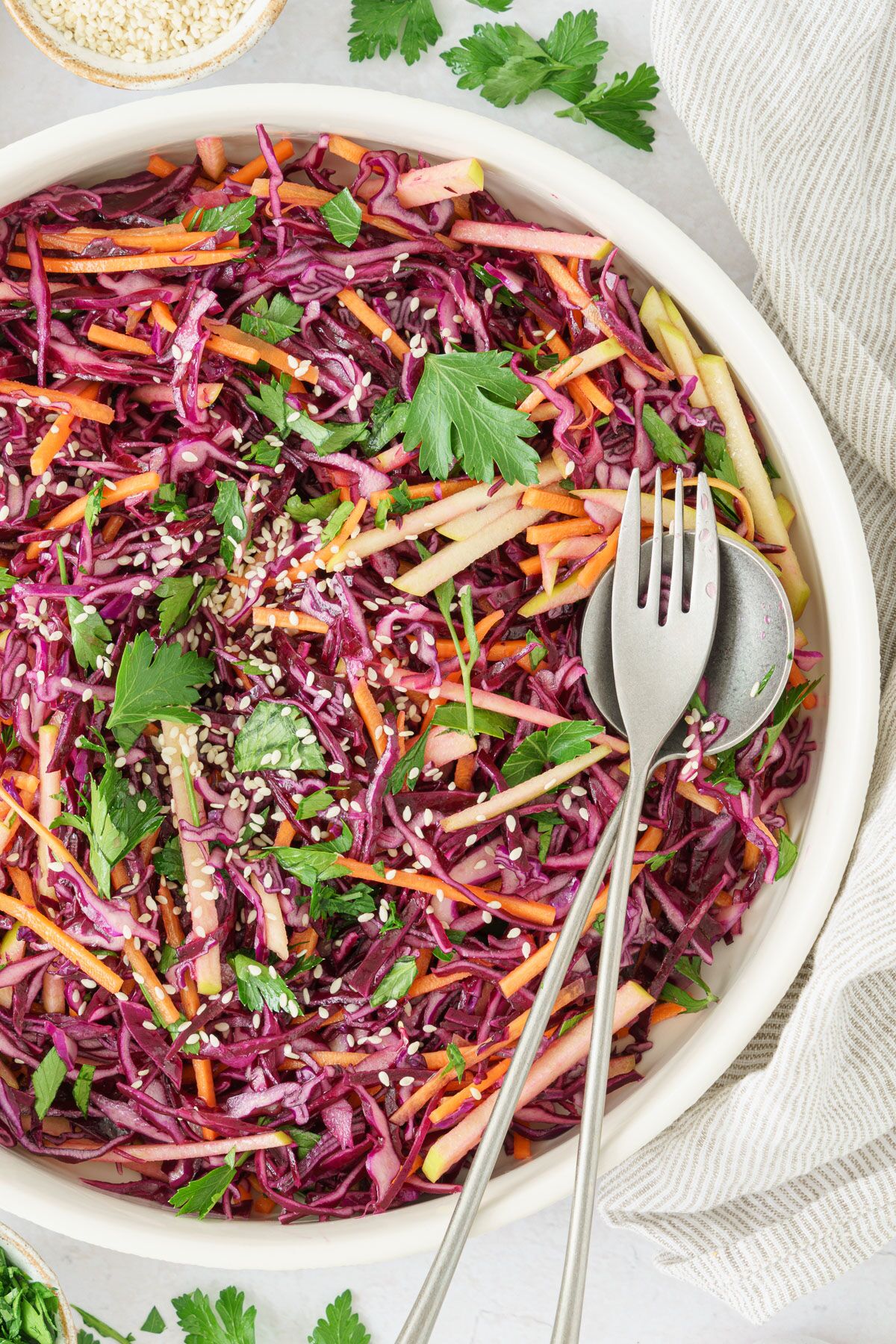 Red Cabbage, Carrot, and Sunflower Seed Salad